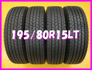 ◆送料無料 B2s◆　8分山　スタッドレス　195/80R15　107/105L LT　ヨコハマ　アイスガード IG91　冬４本　※ハイエース.キャラバン等