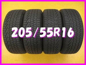 ◆送料無料 A2s◆　7分山　スタッドレス　205/55R16　94T　コンチネンタル NorthContact NC6　冬４本　※2020年製