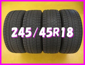 ◆送料無料 B2s◆　7分山　スタッドレス　245/45R18　100Q　ピレリ　ICEASIMMETRICO　冬４本　2018年製　※フーガ等