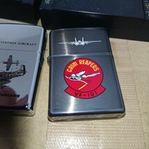 ZIPPO ジッポー ジッポ オイルライター アメリカ 空軍 陸軍 海軍 戦闘機 航空機 飛行機 ミリタリー USA 三個セット 未使用_画像3