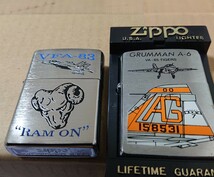 ZIPPO ジッポー オイルライター ジッポ アメリカ海軍 艦上機 空母 ミリタリー 戦闘機 飛行機 A-6 F-18 海軍 二個セット 航空機 軍用機_画像1