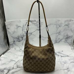 ◎【売り切り】GUCCI グッチ GGキャンバス ワンショルダーバッグ 001-3814-3754 キャンバス×レザー ブラウン レディース ゴールドチャーム