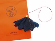 【Used 開封品】 エルメス HERMES プティ アッシュ petit h バッグチャーム 花飾り スカーフ シルク素材 ブルー マルチカラー_画像10