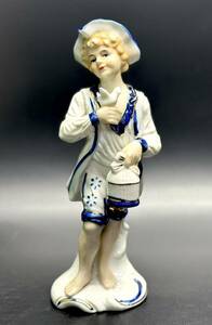 陶器 西洋人形 約22cm 貴族 紳士 男性 陶器人形 置物 インテリア 詳細不明■兵庫県姫路市から b2 23-892