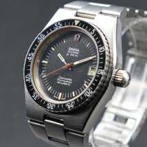 希少 OMEGA オメガ シーマスター エレクトロニック クロノメーター F300Hz 120M/400Ft 音叉 Ref.198.0005 Cal.1250 黒 純正ブレス メンズ_画像1