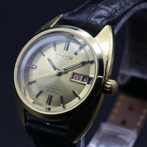 CITIZEN LEOPARD シチズン レオパール 36000 自動巻き 4-720270TA 28石 楕円型 CGPケース デイデイト 1969年 アンティーク メンズ腕時計