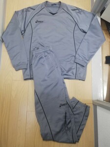 【 asicsアシックス】アスレチックジャージセットアップ◆2XL サイズ　ライトグレー