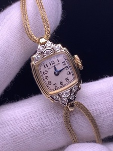 ◆ハミルトン アンティーク 腕時計◆ 手巻き/レディース/ゴールドカラー/稼働品/HAMILTON