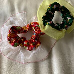 猫ちゃん首輪 クリスマス シュシュ 型ハンドメイド