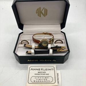 ANNE KLEIN アンクライ腕時計 クォーツ 箱付 ベゼル 電池切れ　不動　レディース