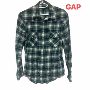 GAP ネルシャツ　長袖　グリーン　メンズ