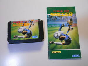 清掃動作品、起動確認 WORLD CUP SOCCER ワールドカップサッカー 説明書 MD メガドライブ セガ Sega Megadrive メガドラ