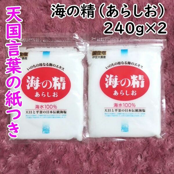 【240g×2袋】斎藤一人さんオススメの自然塩「海の精」あらしお 天国言葉の紙つき