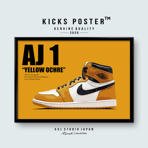 エアジョーダン1 イエローオークル Air Jordan 1 High OG Yellow Ochre キックスポスター 送料無料 AJ1-153