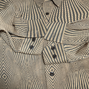 L HOMME-LIBRE / オムリーブル vintage 長袖シャツ 幾何学模様サイケデリック レトロ 昭和 透け感 ワイド ルーズの画像5