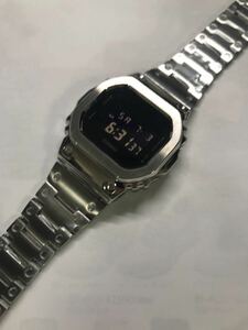 G-SHOCK Gショック ジーショック 5600 CASIO カシオ デジタル 腕時計　dw5600 ステンレスフルメタルカスタム　シルバー