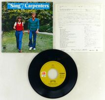 ■カーペンターズ(Carpenters)｜シング(Sing)／ア・デイ・ウィズアウト・ユー(I Won't Last A Day Without You) ＜EP 1973年 日本盤＞_画像3