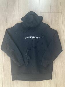 Givenchy ジバンシィ パーカー プルオーバー デストロイド フーディ 黒 S