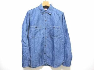 NEAL CASSADY by BOOTLEGGERS 1930s CHAMBRAY SHIRT 16 size / ブートレガーズ チンストラップ付き シャンブレーシャツ メンズ