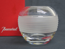 491 Baccarat バカラ ボール フラワーベース 箱付き 中古 花器 花瓶_画像1