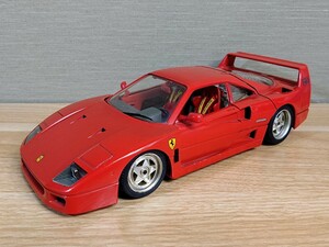 【ジャンク】Burago ブラーゴ 1/18 Ferrari フェラーリ F40 1987 ミニカー☆イタリア製☆レッド☆現状品