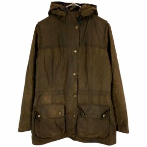 Barbour バブアー DURHAM ダーハム オイルドコットン ジャケット 防寒 フーディー ブラウン (レディース 10) O2321 /1円スタート