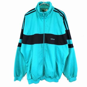 80年代 adidas アディダス トラックジャケット Y2K 万国旗タグ エメラルドグリーン (メンズ L) O2154 /1円スタート