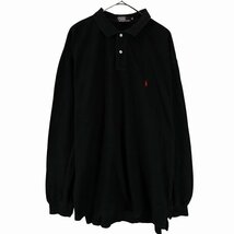 90年代 Polo by Ralph Lauren ポロラルフローレン ポロシャツ 大きいサイズ アメカジ ブラック (メンズ XXL) O3157 /1円スタート_画像1