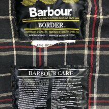 90年代 Barbour バブアー BORDER オイルドジャケット 防寒 ネイビー (メンズ L相当) 中古 古着 P1681_画像6