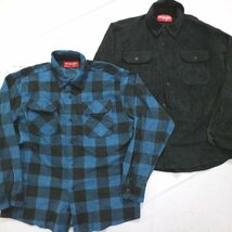 ◎フリース長袖シャツ set カジュアル チェック柄 他 (メンズ2XL/XL/L) 10枚セット まとめ売り 古着卸 1円スタート LS26 MQ7484_画像2