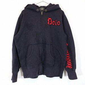 90年代 POLO JEANS ポロジーンズ ハーフジップパーカー アメカジ ネイビー (メンズ S) O0173 /1円スタート