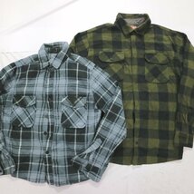 ◎フリース長袖シャツMIX set チェック柄 フリースライナー 他 (メンズ3XL/2XL/XL/L) 8枚セット まとめ 古着卸 1円スタート LS28 MQ7809_画像2