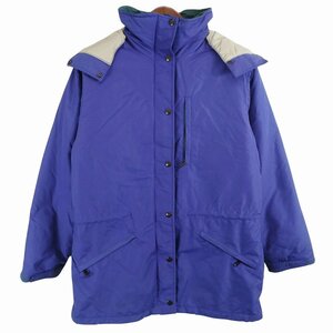 80年代 USA製 L.L.Bean エルエルビーン 中綿ナイロンジャケット アウトドア Thinsulate ブルー (レディース M) O6056 /1円スタート