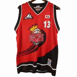 PBA/ACCEL BARANGAY GINEBRA ゲームシャツ ユニフォーム スポーツ バスケットボール レッド (メンズ M) O6063 /1円スタート