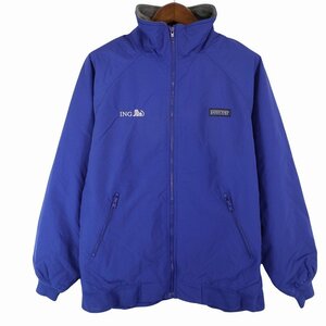 90年代 LANDS' END ランズエンド POLARTEC ポーラテック ナイロンジャケット 裏地フリース 企業 ブルー (メンズ Ｍ) O6017 /1円スタート