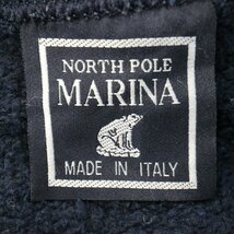 イタリア製 NORTH POLE MARINA スウェットカーディガン 刺繍 ユーロ ワンポイントロゴ ネイビー (メンズ S) O7443 /1円スタート_画像7