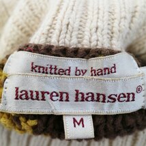 90年代 lauren hansen 総柄ニット セーター タートルネック ベージュ (ユニセックス M) O7604 /1円スタート_画像8