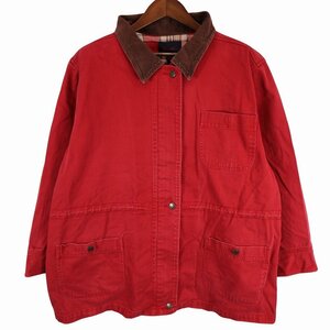 90年代 DENIM&Co カバーオール コットンツイル ワークジャケット アメカジ ピンク (レディース 1X) O8432 /1円スタート