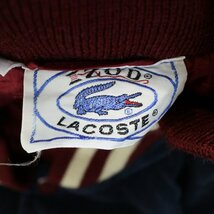 90年代 LACOSTE ラコステ ワンポイントロゴ コーデュロイ スタジアムジャケット スタジャン ネイビー (メンズ S) O8553 /1円スタート_画像7