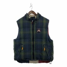 SALE/// 90年代 TOMMY HILFIGER トミーヒルフィガー リバーシブル ダウン ベスト 防寒 アメカジ マルチカラー (メンズ XL) P0511_画像3