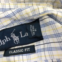 SALE/// 90年代 RALPH LAUREN ラルフローレン ボタンダウン チェック 長袖シャツ アメカジ ブルー (メンズ L) P0638_画像4