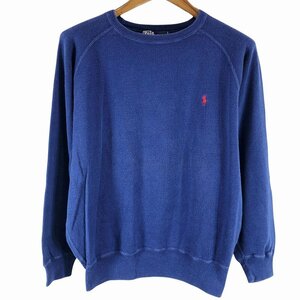 SALE/// 90年代 Polo by Ralph Lauren ポロ ラルフローレン ワンポイントロゴ コットン セーター カジュアル ブルー (メンズ M) P0281