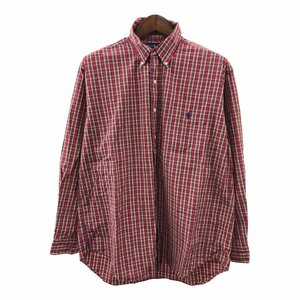 SALE/// RALPH LAUREN ラルフローレン BLAKE 長袖シャツ ボタンダウン ワンポイント チェック柄 レッド (メンズ L) P1146