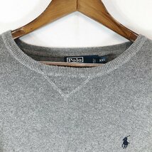 SALE/// 90年代 Polo by Ralph Lauren ポロ ラルフローレン コットン ニット セーター 大きいサイズ グレー (メンズ XXL) P0981_画像3