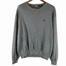 SALE/// 90年代 Polo by Ralph Lauren ポロ ラルフローレン コットン ニット セーター 大きいサイズ グレー (メンズ XXL) P0981_画像1