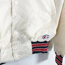 SALE/// 90年代 USA製 Champion チャンピオン ニューヨークアスレチッククラブ ブルゾン ジャケット 防寒 アイボリー (メンズ L) P1170_画像5