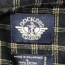 SALE/// DOCKERS ドッカーズ チェック 長袖シャツ アメカジ カジュアル ネイビー (メンズ L) P1462_画像3