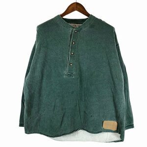 SALE/// OUTDOOR LIFE コットン ヘンリーネック 長袖Ｔシャツ アウトドア アメカジ カジュアル グリーン (メンズ XL) P1458