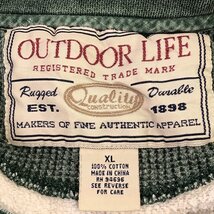 SALE/// OUTDOOR LIFE コットン ヘンリーネック 長袖Ｔシャツ アウトドア アメカジ カジュアル グリーン (メンズ XL) P1458_画像6