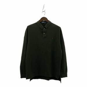 SALE/// 90年代 Polo by Ralph Lauren ポロ ラルフローレン 長袖ポロシャツ グリーン (メンズ XL) P1534